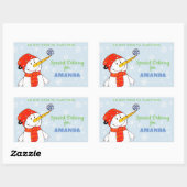 Sticker Rectangulaire Livraison spéciale jote cadeau de Noël Snowman (Feuille)