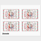 Sticker Rectangulaire Livraison spéciale Noël Snowman de Sant (Feuille)