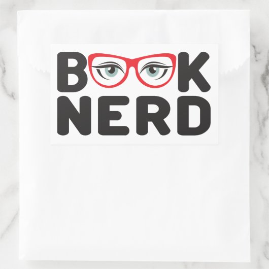 Sticker Rectangulaire Livre Nerd (Sac)