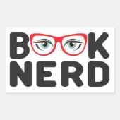 Sticker Rectangulaire Livre Nerd (Devant)