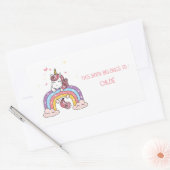 STICKER RECTANGULAIRE LIVRE : UNICORN + RAINBOW (Enveloppe)