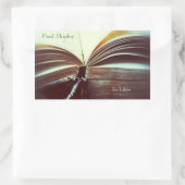 Sticker Rectangulaire livre vintage ouvrir ex libris (Sac)