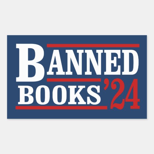 Sticker Rectangulaire Livres interdits 2024 (Devant)