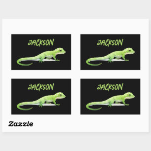 Sticker Rectangulaire Lizard Amical Avec Votre Nom