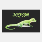 Sticker Rectangulaire Lizard Amical Avec Votre Nom (Devant)