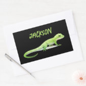 Sticker Rectangulaire Lizard Amical Avec Votre Nom (Enveloppe)