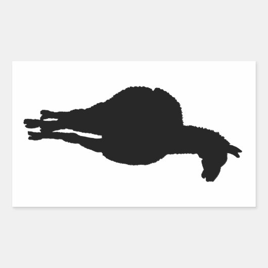 Sticker Rectangulaire Llama Silhouette (face avant) (Devant)