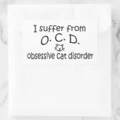 Sticker Rectangulaire L'O.C.D. Obsessive Cat Disorder (Sac)