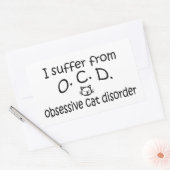 Sticker Rectangulaire L'O.C.D. Obsessive Cat Disorder (Enveloppe)