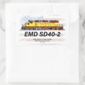 Sticker Rectangulaire Locomotive diesel EMD SD40-2. drapeau américain (Sac)