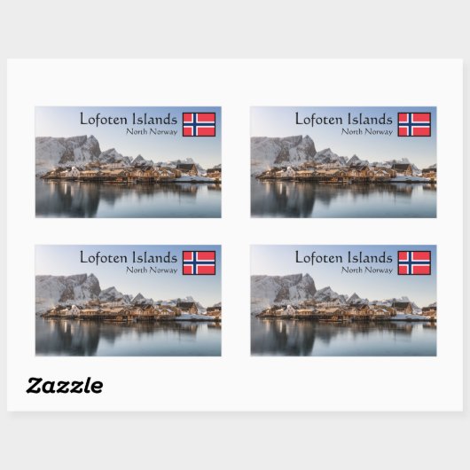 Sticker Rectangulaire Lofoten Norvège (Feuille)