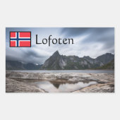 Sticker Rectangulaire Lofoten Norvège Souvenir (Devant)