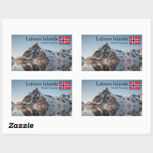Sticker Rectangulaire Lofoten Souvenir (Feuille)
