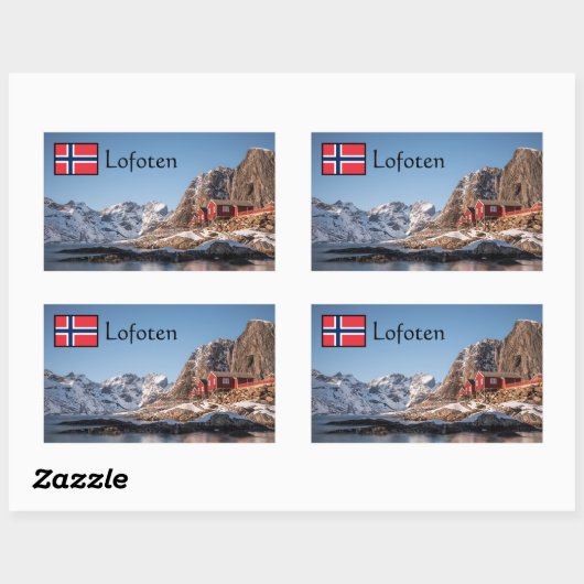 Sticker Rectangulaire Lofoten Souvenir (Feuille)