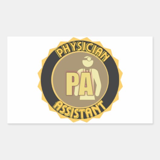 STICKER RECTANGULAIRE LOGO D'ASSISTANT PHYSICIEN PA (Devant)