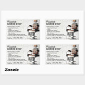 Sticker Rectangulaire Logo de barbier personnalisé Typographie personnal (Feuille)