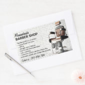 Sticker Rectangulaire Logo de barbier personnalisé Typographie personnal (Enveloppe)