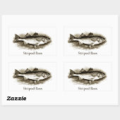 Sticker Rectangulaire Logo de basse rayée (vintage) (Feuille)