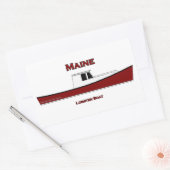 Sticker Rectangulaire Logo de bateau de homard du Maine Etats-Unis (Enveloppe)