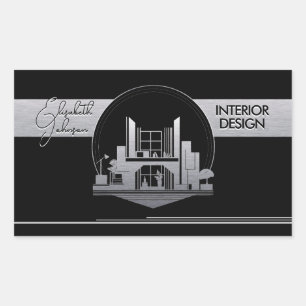Sticker Rectangulaire Logo de conception d'intérieur ou d'architecte noi
