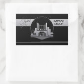 Sticker Rectangulaire Logo de conception intérieure ou d'architecte noir (Sac)