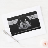 Sticker Rectangulaire Logo de conception intérieure ou d'architecte noir (Enveloppe)