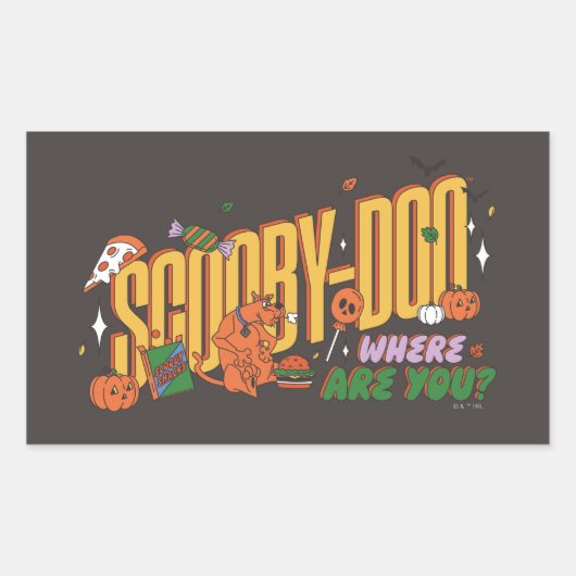 Sticker Rectangulaire Logo de friandise d'Halloween de Scooby-Doo (Devant)