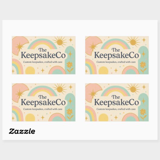 Sticker Rectangulaire Logo de Keepsaké Co. (Feuille)