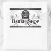 Sticker Rectangulaire Logo de la Boutique de Barber (Sac)