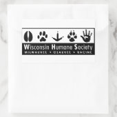 Sticker Rectangulaire Logo de la Wisconsin Humane Society (Sac)