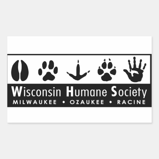 Sticker Rectangulaire Logo de la Wisconsin Humane Society (Devant)