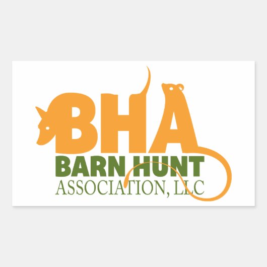Sticker Rectangulaire Logo de l'association Barn Hunt LLC (Devant)