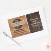 Sticker Rectangulaire Logo de l'entrepreneur en tonalité de bois rustiqu (Enveloppe)