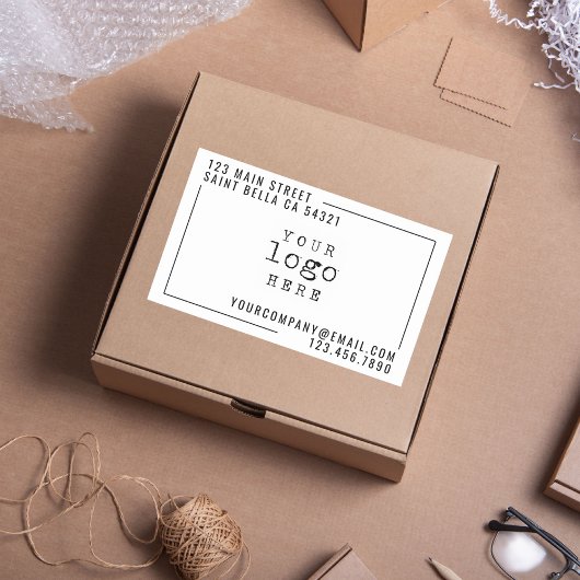 Sticker Rectangulaire Logo de l'entreprise personnalisée moderne