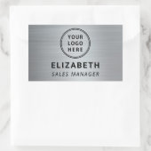 Sticker Rectangulaire Logo de l'entreprise Silver professionnel (Sac)