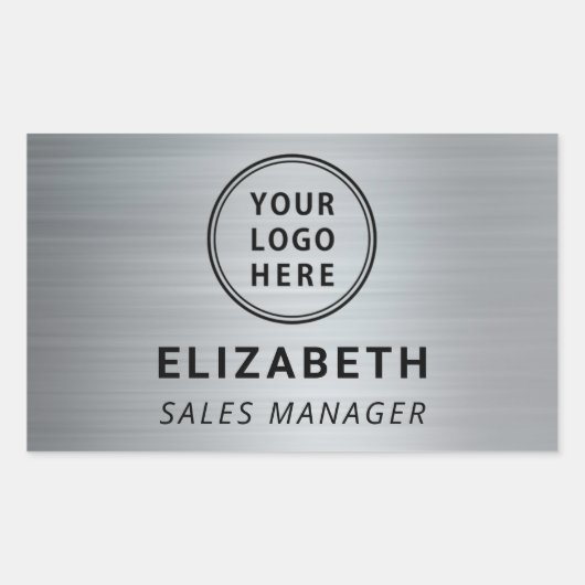 Sticker Rectangulaire Logo de l'entreprise Silver professionnel (Devant)