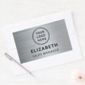 Sticker Rectangulaire Logo de l'entreprise Silver professionnel (Enveloppe)