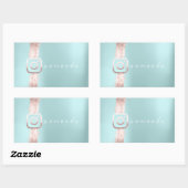 Sticker Rectangulaire Logo de maquillage simple et moderne Aqua Instagra (Feuille)