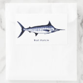 Sticker Rectangulaire Logo de Marlin bleu (Sac)