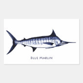 Sticker Rectangulaire Logo de Marlin bleu (Devant)