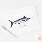 Sticker Rectangulaire Logo de Marlin bleu (Enveloppe)