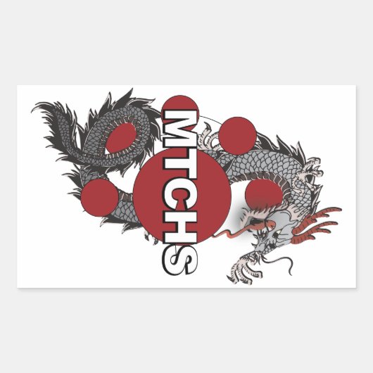Sticker Rectangulaire Logo de MTCHS Dragon (Devant)