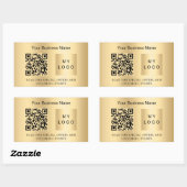 Sticker Rectangulaire Logo de nom commercial or code qr (Feuille)