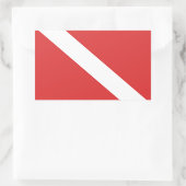 Sticker Rectangulaire Logo de plongée sous-marine - Drapeau blanc rouge (Sac)