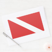 Sticker Rectangulaire Logo de plongée sous-marine - Drapeau blanc rouge  (Enveloppe)