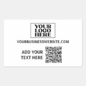 Sticker Rectangulaire Logo d'entreprise et code QR (Devant)