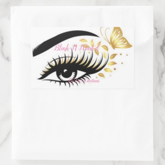 Sticker Rectangulaire Logo des cils (Sac)