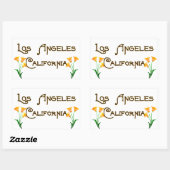 Sticker Rectangulaire Logo des Poppies Art Déco de Los Angeles (Feuille)