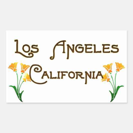 Sticker Rectangulaire Logo des Poppies Art Déco de Los Angeles (Devant)