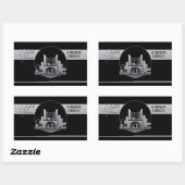 Sticker Rectangulaire Logo design d'intérieur ou architecte Noir et acie (Feuille)